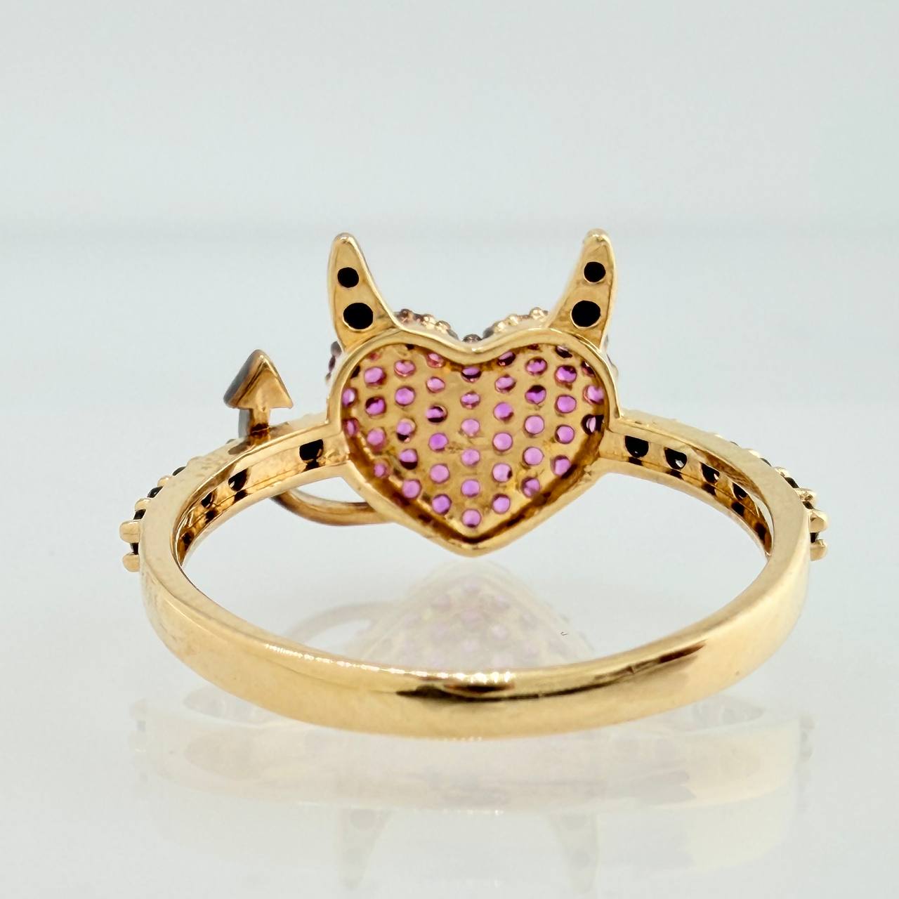 Devil Heart Ring 2.6gr / T7 1/4 / Two Black Yellow Golds 18K %