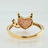Devil Heart Ring 2.6gr / T7 1/4 / Two Black Yellow Golds 18K %