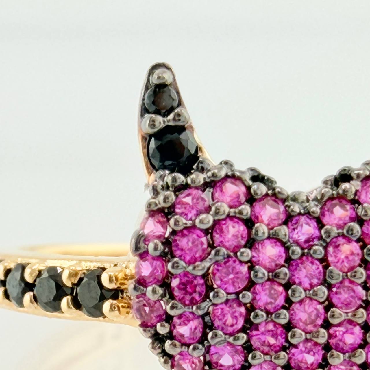 Devil Heart Ring 2.6gr / T7 1/4 / Two Black Yellow Golds 18K %