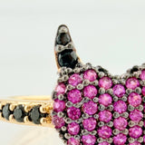 Devil Heart Ring 2.6gr / T7 1/4 / Two Black Yellow Golds 18K %