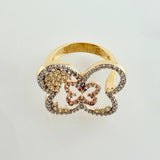 Anillo Mariposas Silueta 4.7gr / T6 3/4 / Tres Oros 18K %