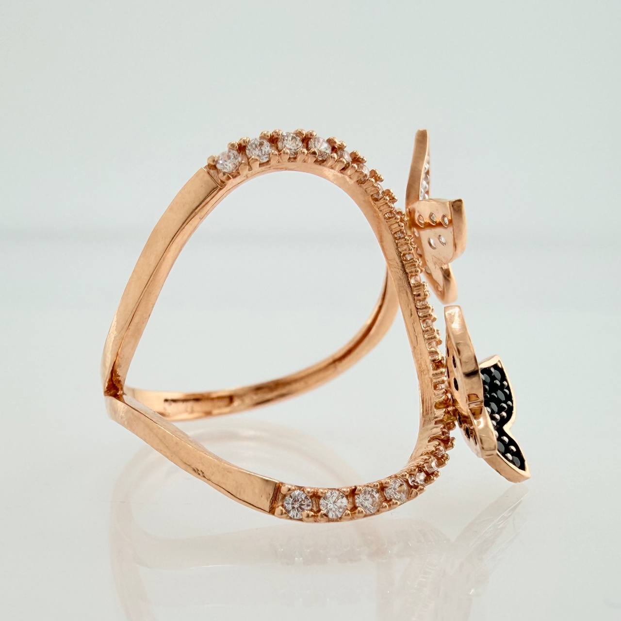 Anillo Doble Mariposa 2.75gr / T6 / Tres Oros 18K %