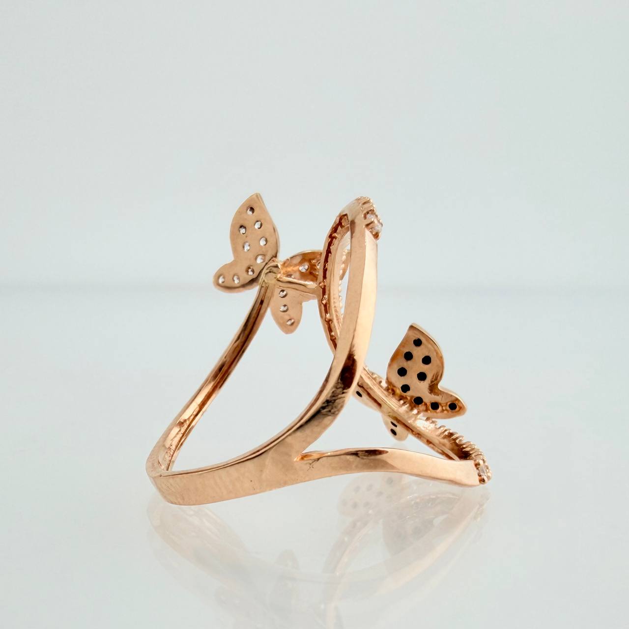 Anillo Doble Mariposa 2.75gr / T6 / Tres Oros 18K %