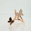 Anillo Doble Mariposa 2.75gr / T6 / Tres Oros 18K %
