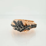 Anillo Caballo 6.75gr / T10 1/4 / Dos Oros Negro Rosa 18K %