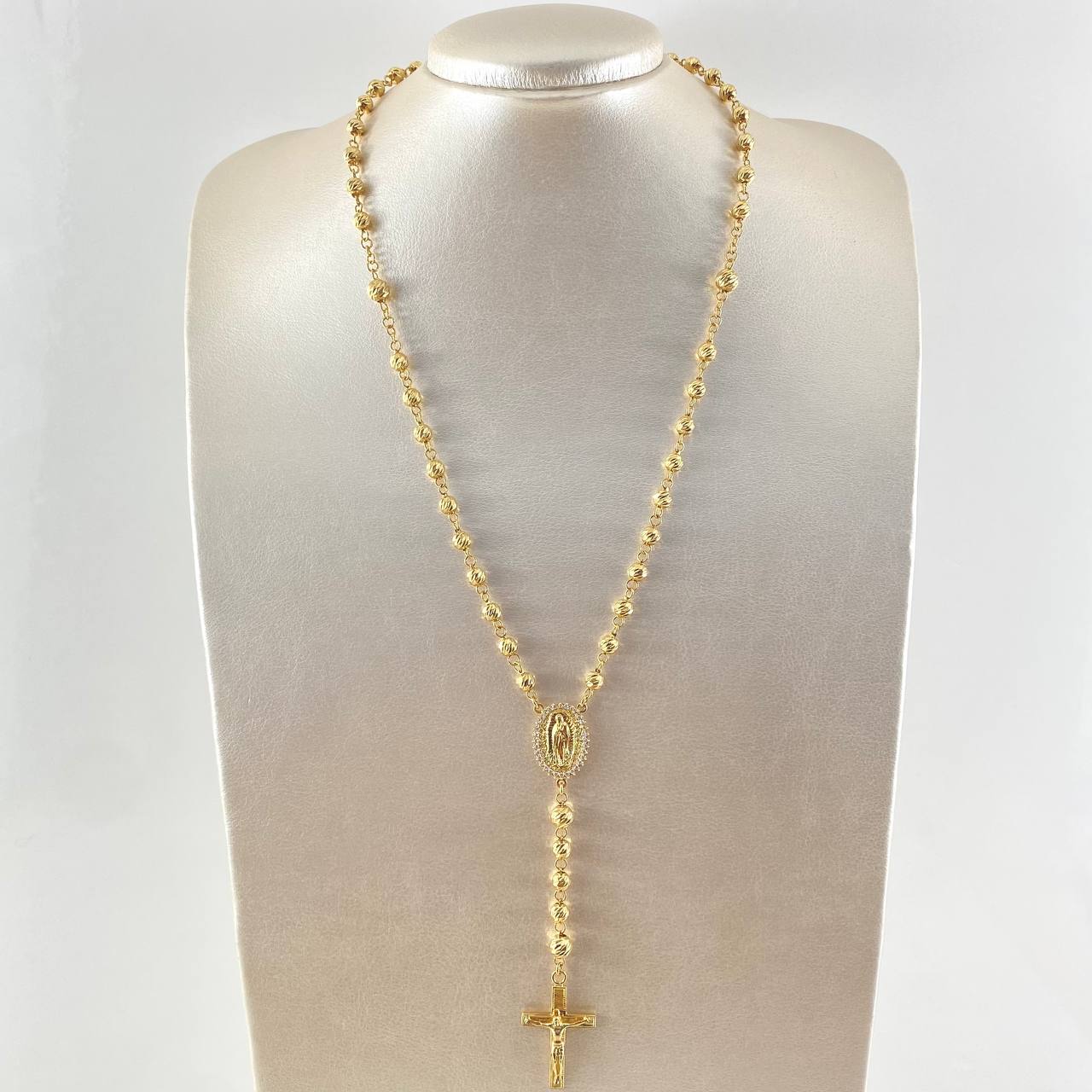 Virgin Guadalupe Rosary Cross 25.8gr / 65cm / 18K Gold ©