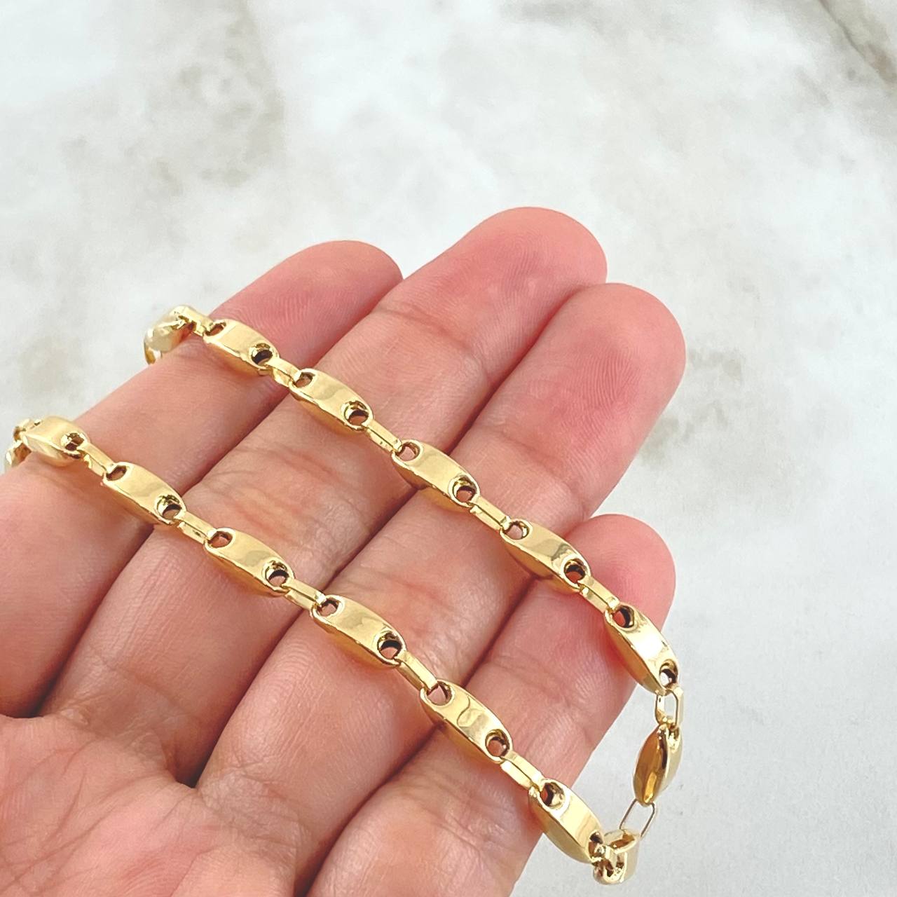 Rustic Chain Polished 12.75gr / 25.6in / 18K Gold ©