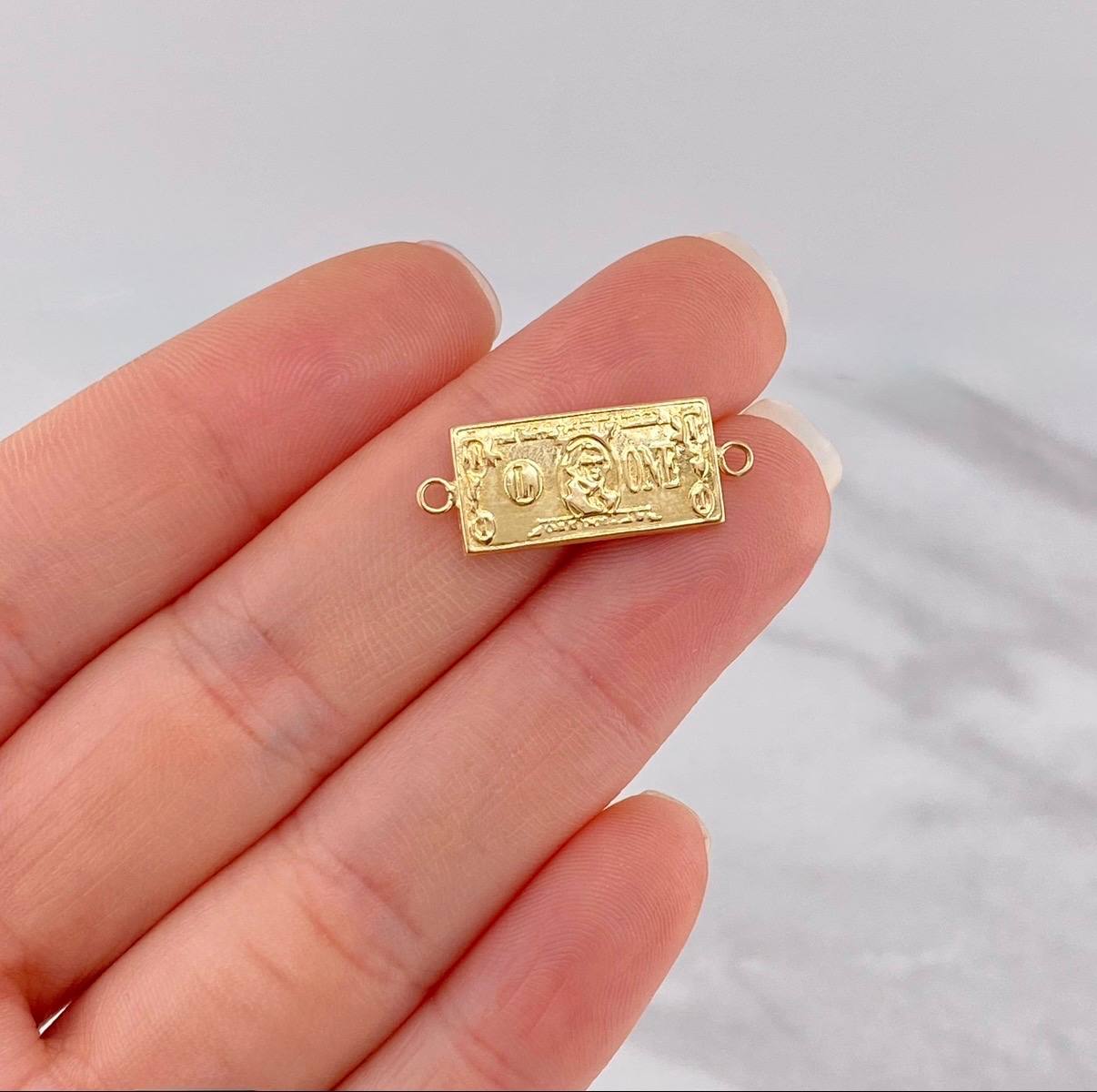 Herraje Dólar 0.9g / 1 in Oro Amarillo 18K