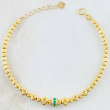 Pulso Militar Luna Esmeraldas 20pts Diamantes 40pts 5.55gr / 7 1/4 in / Oro Amarillo 18K ©