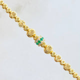 Pulso Militar Luna Esmeraldas 20pts Diamantes 40pts 5.55gr / 7 1/4 in / Oro Amarillo 18K ©