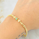 Pulso Militar Luna Esmeraldas 20pts Diamantes 40pts 5.55gr / 7 1/4 in / Oro Amarillo 18K ©