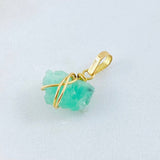 Dije Morralla Esmeralda Mediana Oro Amarillo 18K ©