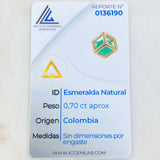 Emerald Cube Pendant 70pts 0.65gr / 1/4 in / 18K Gold