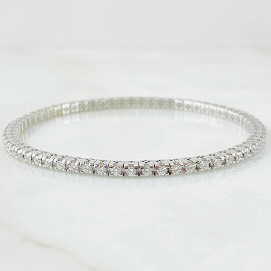 Pulso Tennis Articulado Diamantes 1.90 Qts 8.3gr / 7 in / Oro Blanco 18K ©