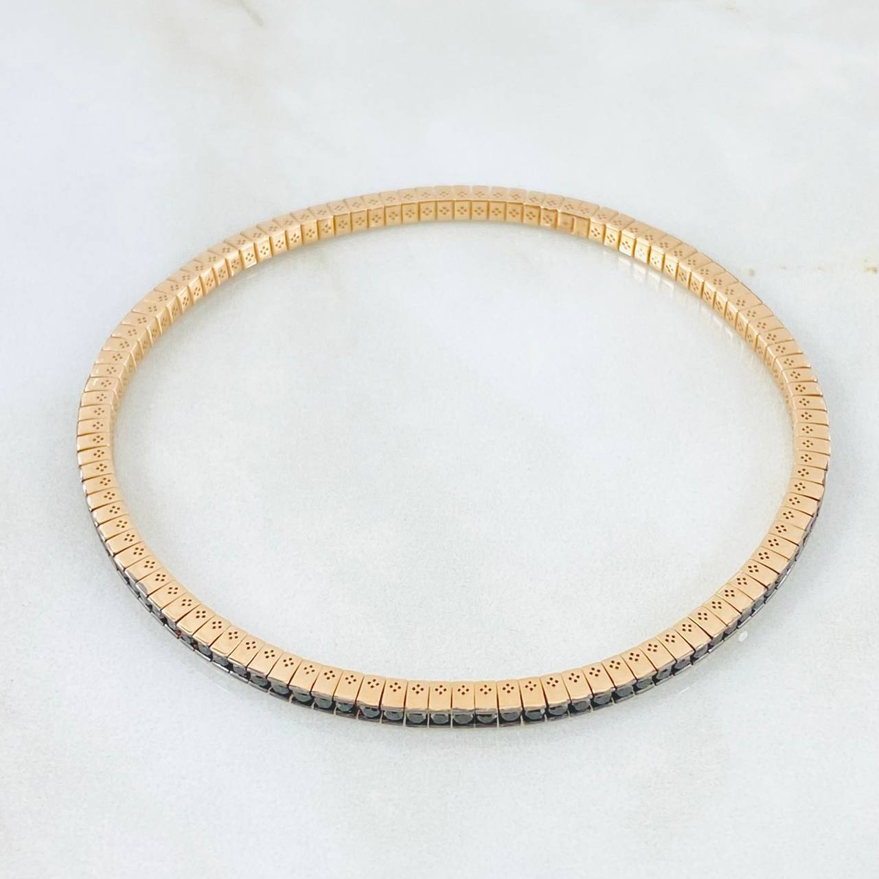 Pulso Tennis Articulado Diamantes 3 Qts 11.25gr / 8 3/4 in / Oro Rosa 18K ©