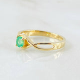 Anillo Solitario Ojo Infinito Esmeralda 27pts 2.5gr / T6 / Oro Amarillo 18K ©