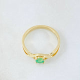 Anillo Solitario Ojo Infinito Esmeralda 27pts 2.5gr / T6 / Oro Amarillo 18K ©