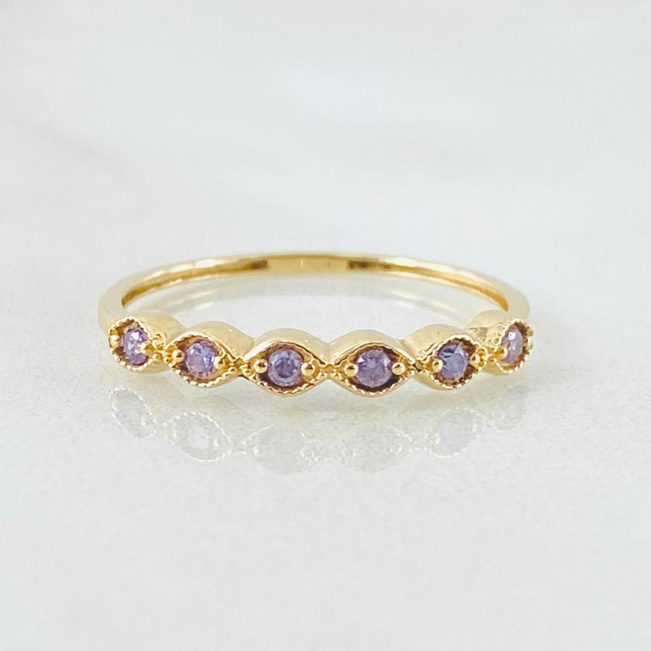 Anillo Linea de Ojos 1.1gr / T5 3/4 / Oro Amarillo 18K ©