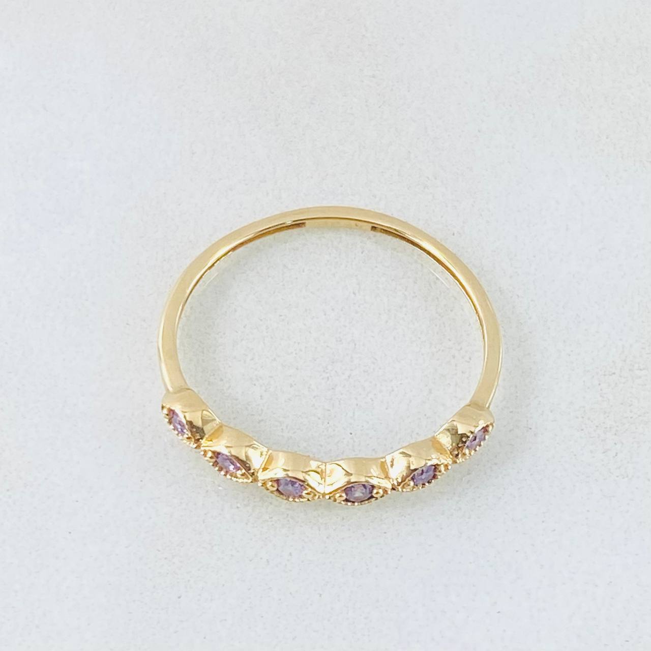 Anillo Linea de Ojos 1.1gr / T5 3/4 / Oro Amarillo 18K ©