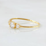 Anillo Solitario Flores Delicadas 1gr / T6 3/4 / Oro Amarillo 18K ©