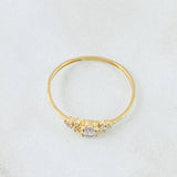 Anillo Solitario Flores Delicadas 0.85gr / T7 1/4 / Oro Amarillo 18K ©