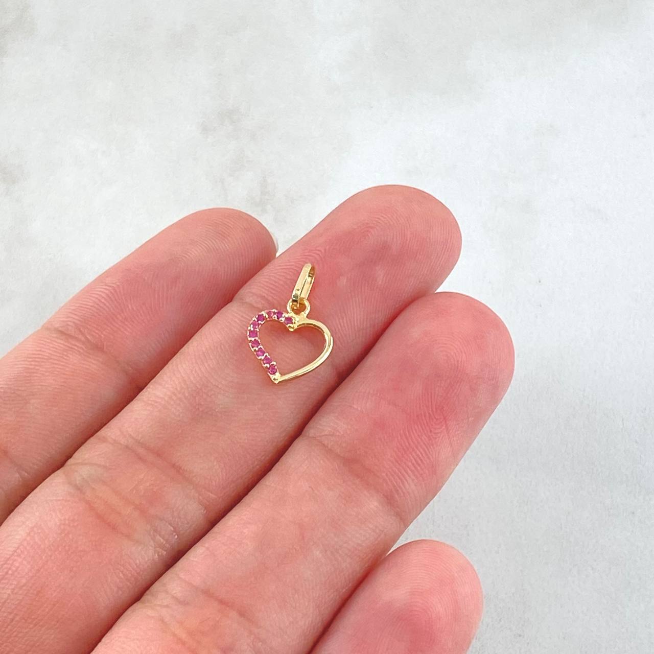 Dije Silueta Corazón 0.35gr / 1/2 in / Oro Amarillo 18K