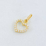 Dije Silueta Corazón Tupido 0.4gr / 1/2 in / Oro Amarillo 18K