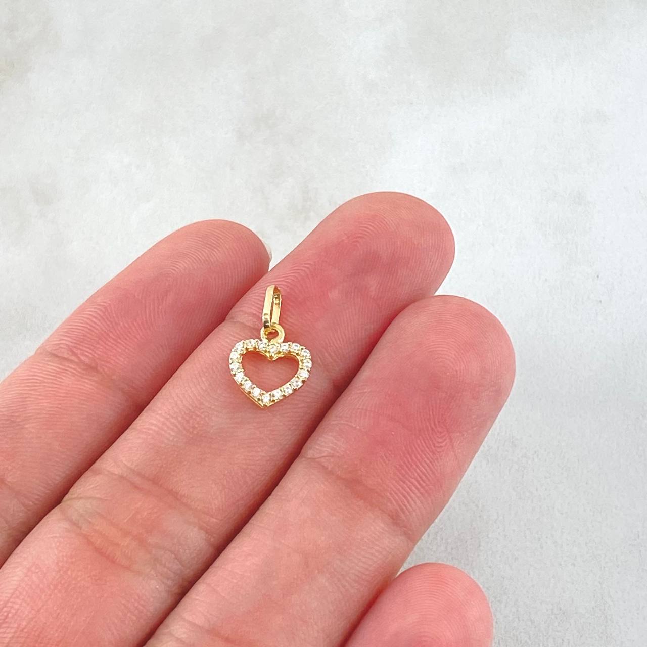 Dije Silueta Corazón Tupido 0.4gr / 1/2 in / Oro Amarillo 18K