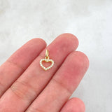 Dije Silueta Corazón Tupido 0.4gr / 1/2 in / Oro Amarillo 18K