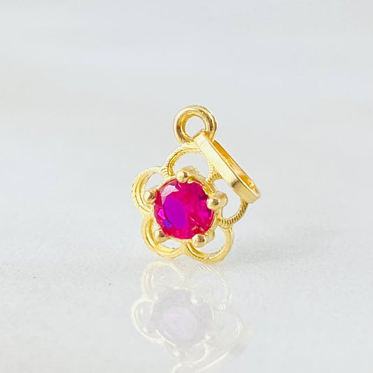 Dije Flor  0.4gr / 1/2 in / Oro Amarillo 18K
