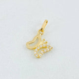 Butterfly Silhouette Pendant 0.55gr / 3/4 in / 18K Gold