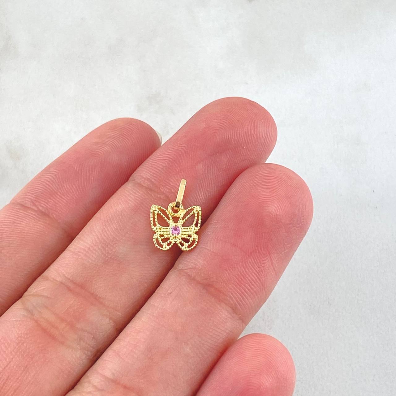 Dije Mariposa Filigrana 0.4gr / 1/2 in / Oro Amarillo 18K