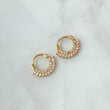 Hoop Earrings Thick 1.95gr / White Zircons 18K Yellow Gold *