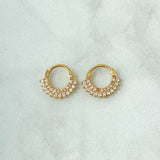 Hoop Earrings Thick 1.95gr / White Zircons 18K Yellow Gold *