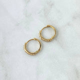 Hoop Earrings Track 1.5gr / White Zircons 18K Yellow Gold *