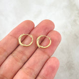 Hoop Earrings Track 1.5gr / White Zircons 18K Yellow Gold *