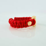 Red Woven Ring Charm Miraculous Virgin 0.6 g / T4 Yellow Gold 18K