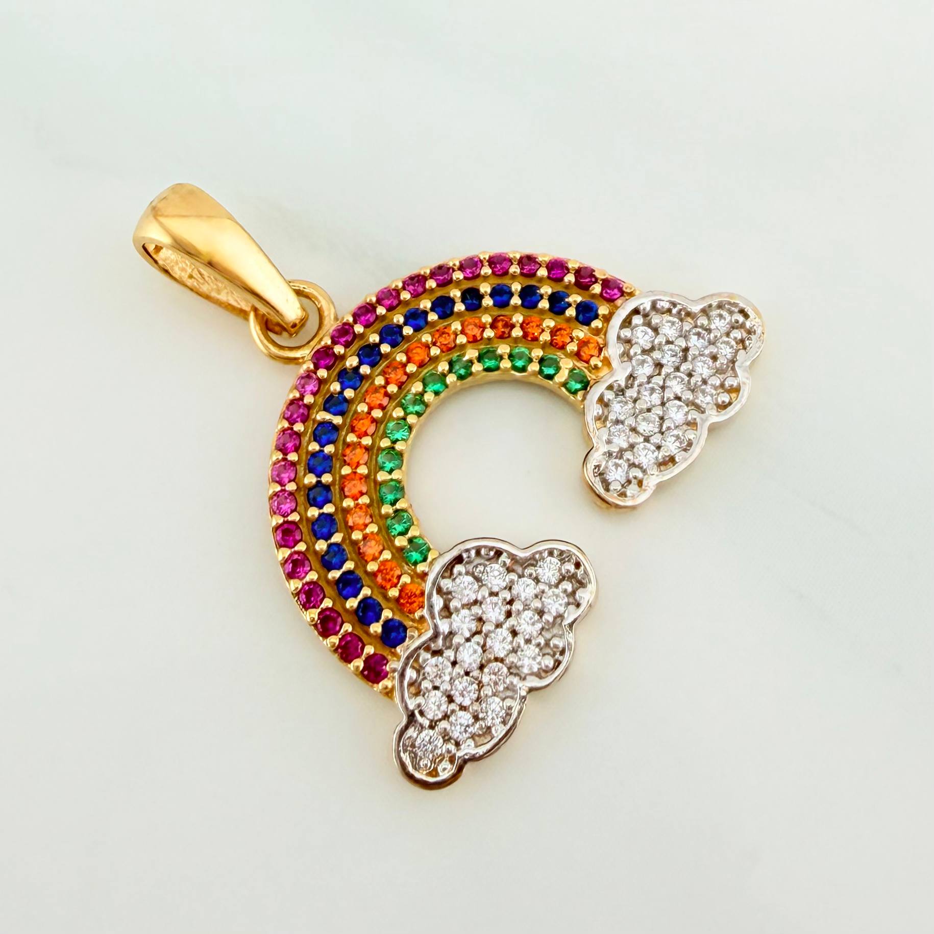 Pendant Rainbow 2.45 g / 1 in Two Golds Yellow White 18K