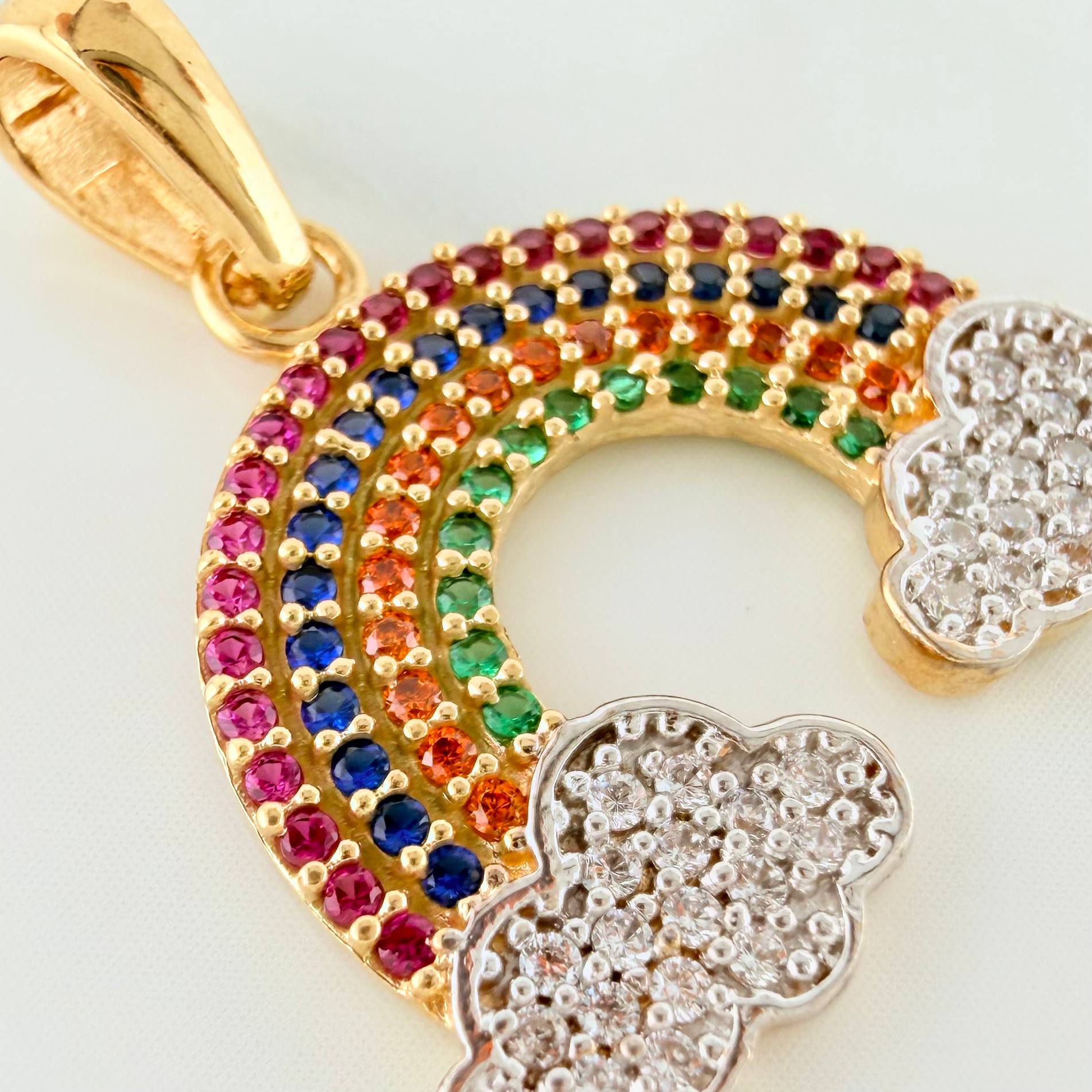 Pendant Rainbow 2.45 g / 1 in Two Golds Yellow White 18K