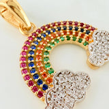 Pendant Rainbow 2.45 g / 1 in Two Golds Yellow White 18K