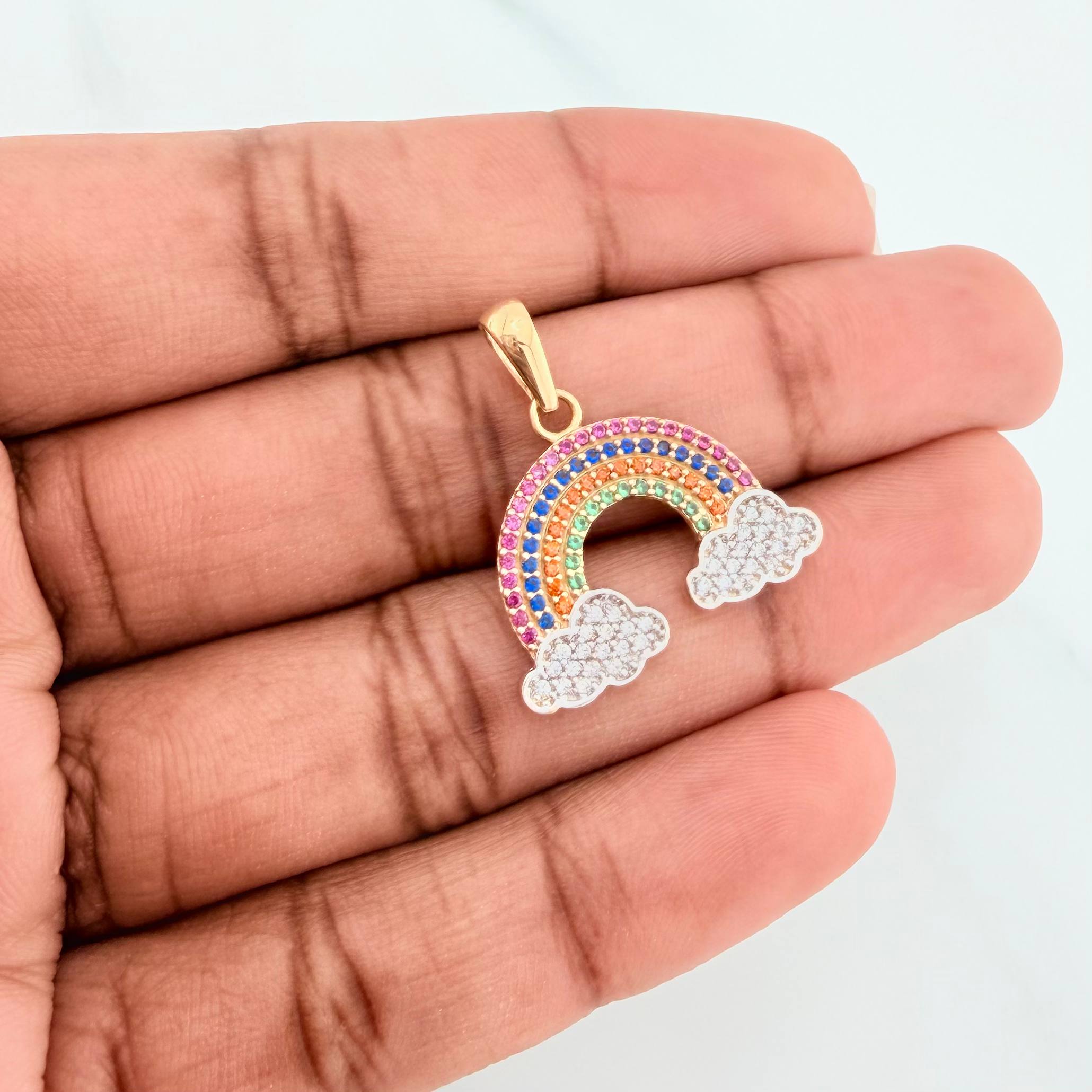 Pendant Rainbow 2.45 g / 1 in Two Golds Yellow White 18K