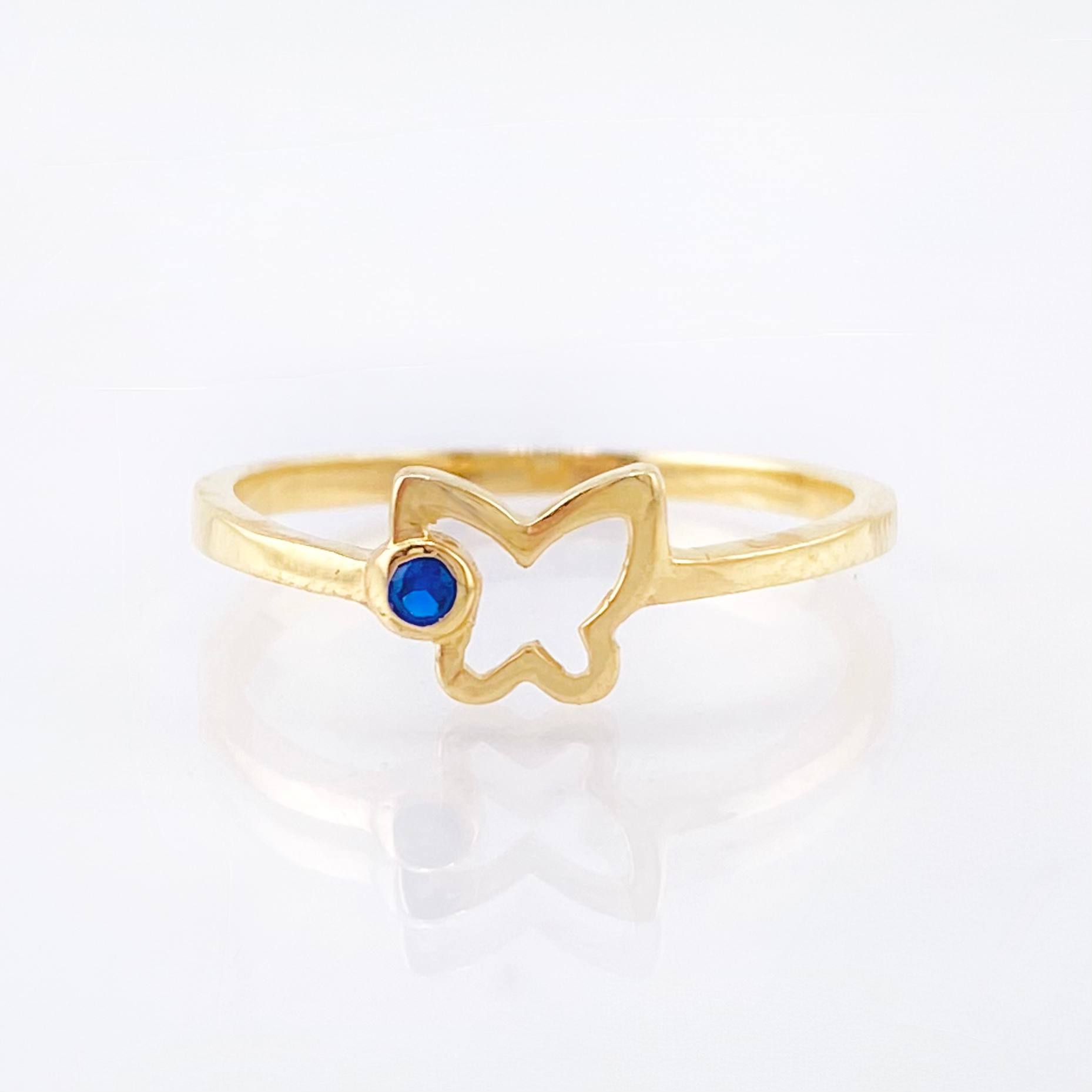 Anillo Mariposa Silueta 1.3gr / T5 3/4 / Oro Amarillo 18K