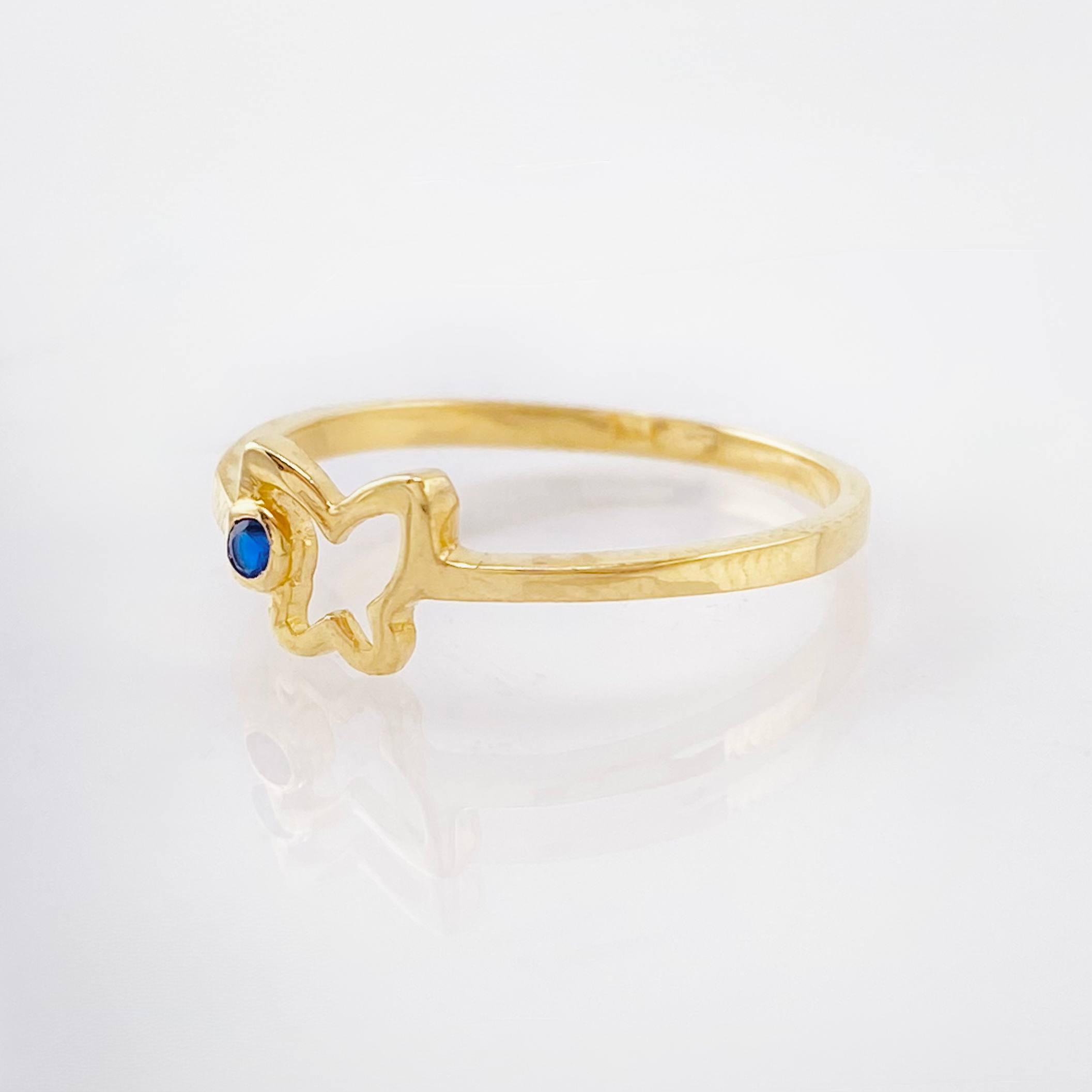 Anillo Mariposa Silueta 1.3gr / T5 3/4 / Oro Amarillo 18K