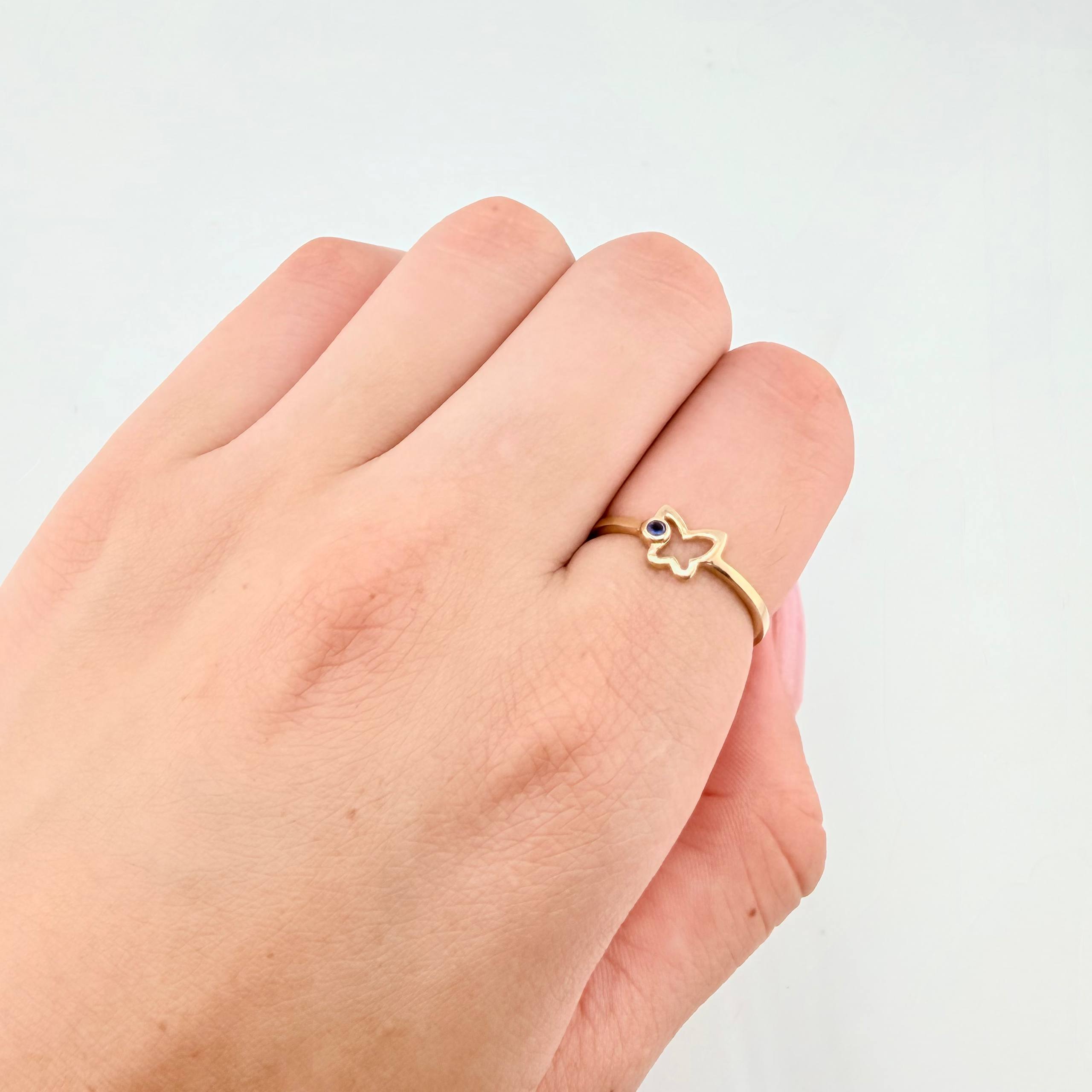 Anillo Mariposa Silueta 1.3gr / T5 3/4 / Oro Amarillo 18K