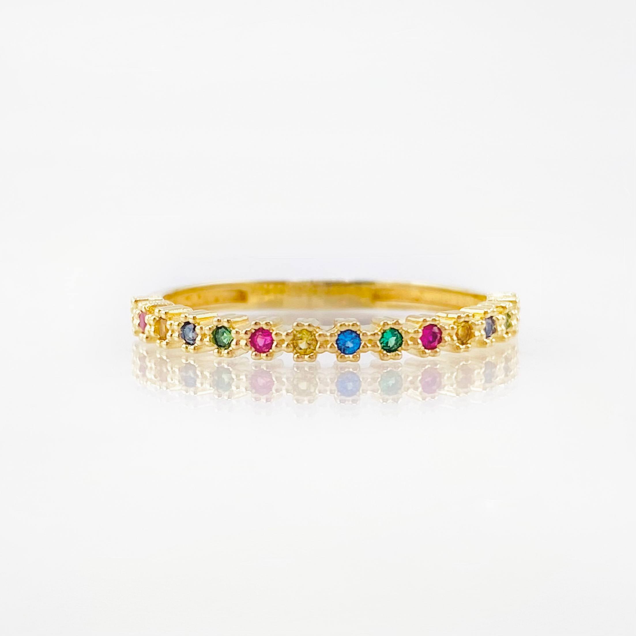 Anillo Ola Carril 1.8gr / T7 1/2 / Oro Amarillo 18K *