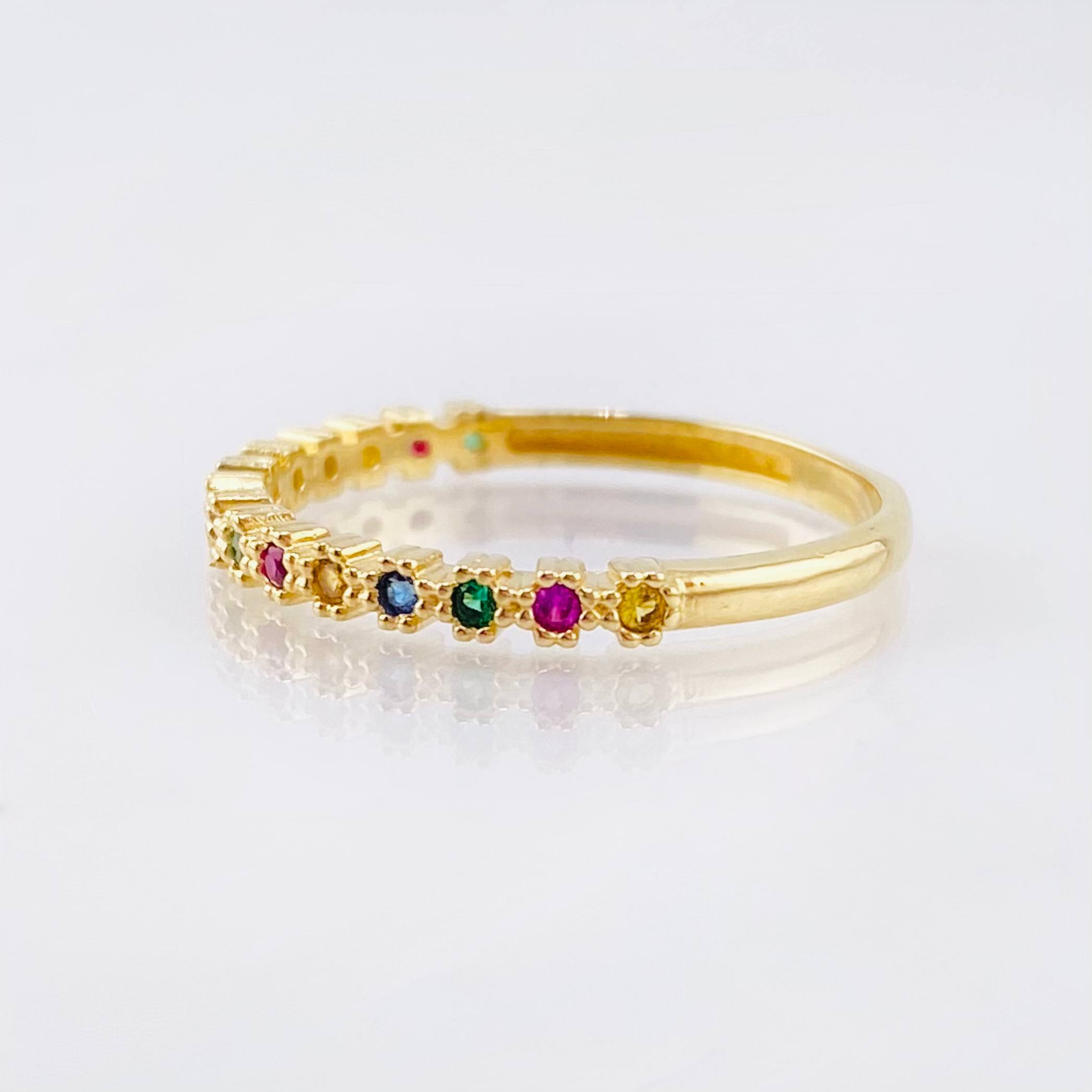 Anillo Ola Carril 1.8gr / T7 1/2 / Oro Amarillo 18K *