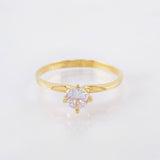 Anillo Solitario Curva Recta 1.6gr / T7 / Oro Amarillo 18K *