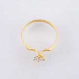 Anillo Solitario Curva Recta 1.6gr / T7 / Oro Amarillo 18K *