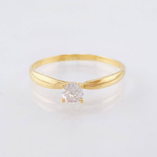 Anillo Solitario 1.95gr / T7 1/2 / Oro Amarillo 18K ©