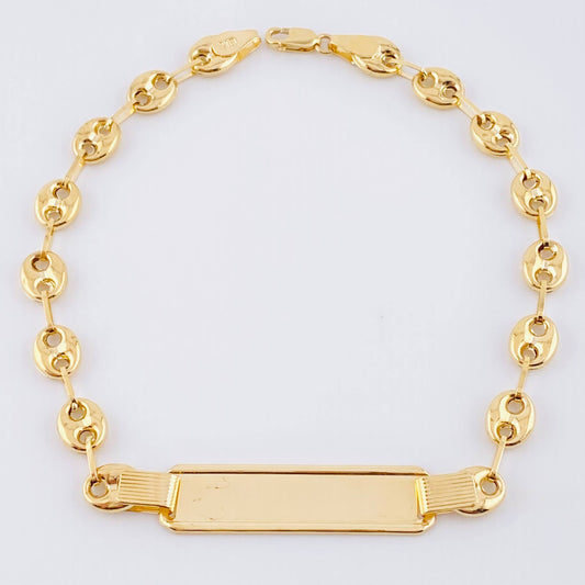 Pulso Placa GC Robusta 5.7gr / 9 in / 6.3mm Oro Amarillo 18K ©